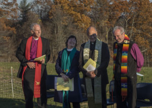 Bishop Doug Fisher, Margaret Bullitt-Jonas, Bishop Jim Hazelwood, & Bishop Alan Gates. Photo credit: Robert A. Jonas