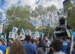 Flood Wall Street protesters gather at Battery Park