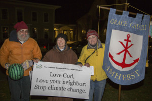 With Philip and Betsy Mathews on the Amherst Common, in front of Grace Church; photo c) Robert A. Jonas