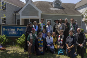 Gathered outside Precinct 5 police station after our release (photo credit: Robert A. Jonas)