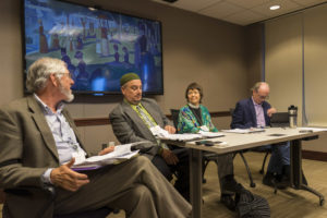 Mark Johnson, Imam Saffeta Catovic, Margaret Bullitt-Jonas, & Hugh G. Bryne. Photo credit: Robert A. Jonas